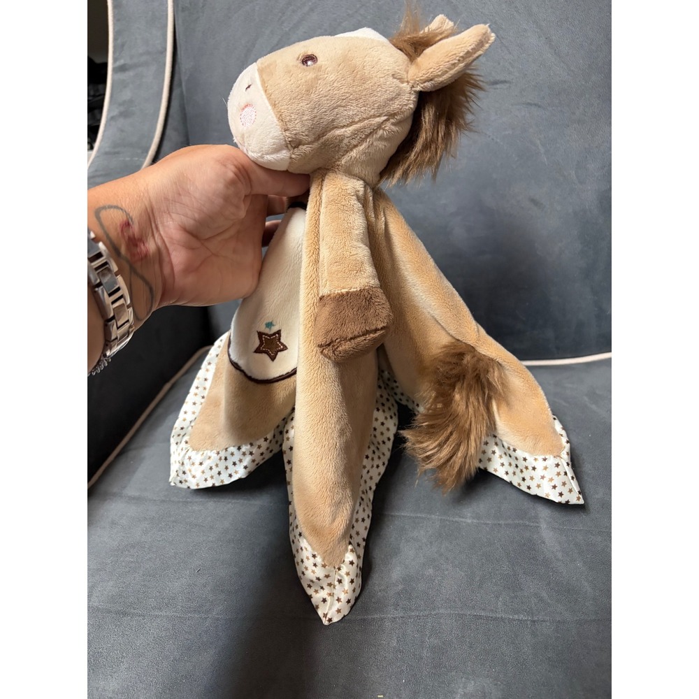 Douglas Baby Star Pony lil snuggler Security Blanket Tan Pony Plush Lovey - Picture 3 of 6